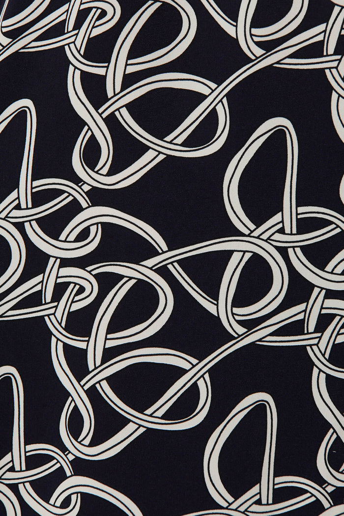 Maddison Shirt Dress In Navy With White Swirl - fabric