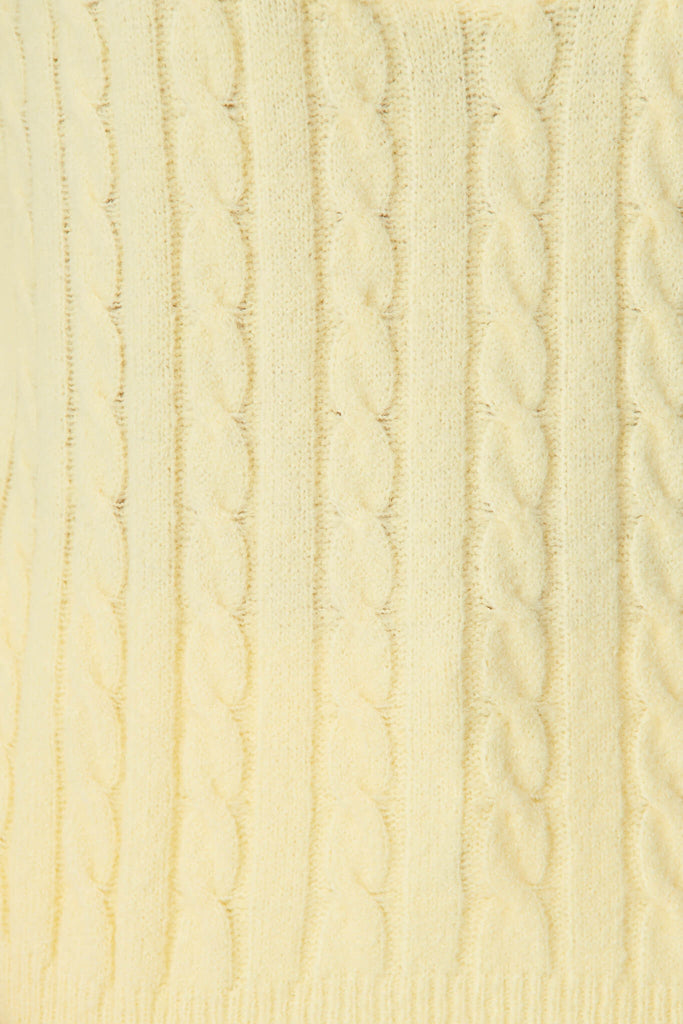 Tanna Zip Knit In Yellow Wool Blend - fabric