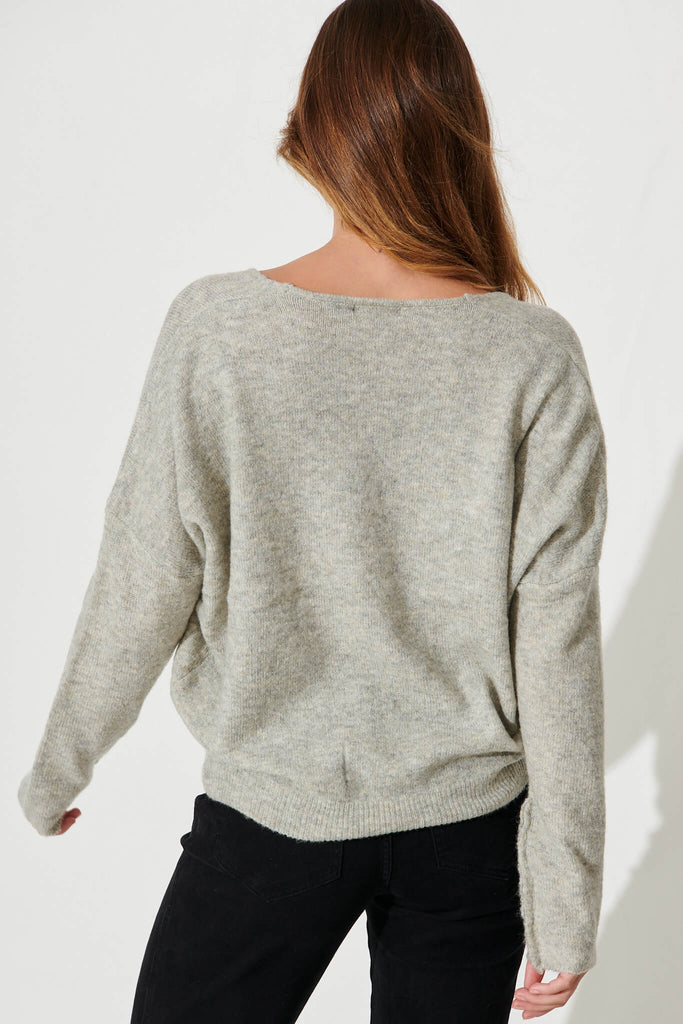 Treacle Knit In Light Grey Wool Blend - back