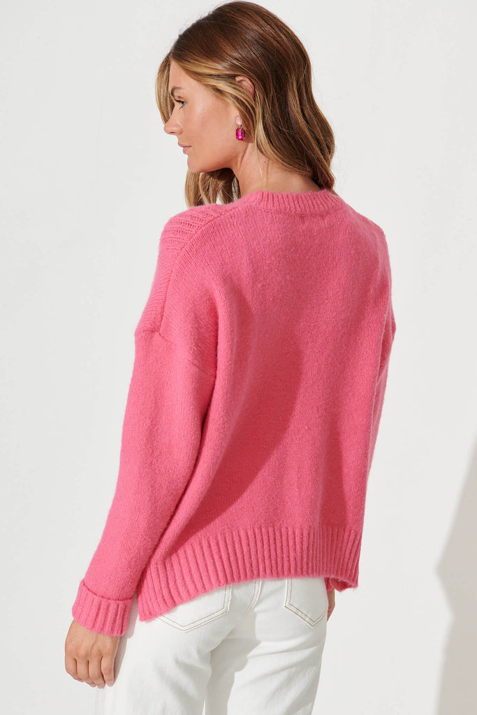 Memphis Knit In Pink Wool Blend - back