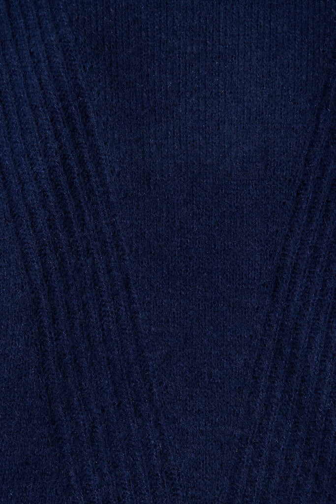 Memphis Knit In Navy Wool Blend - fabric