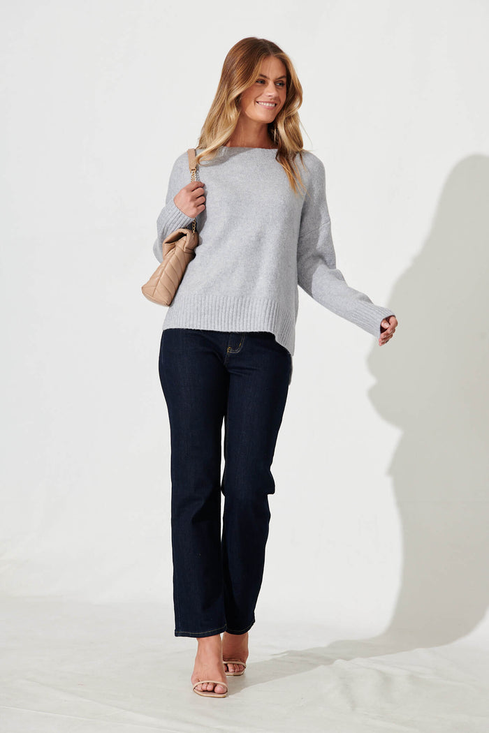 Ossa Knit In Grey Wool Blend - full length