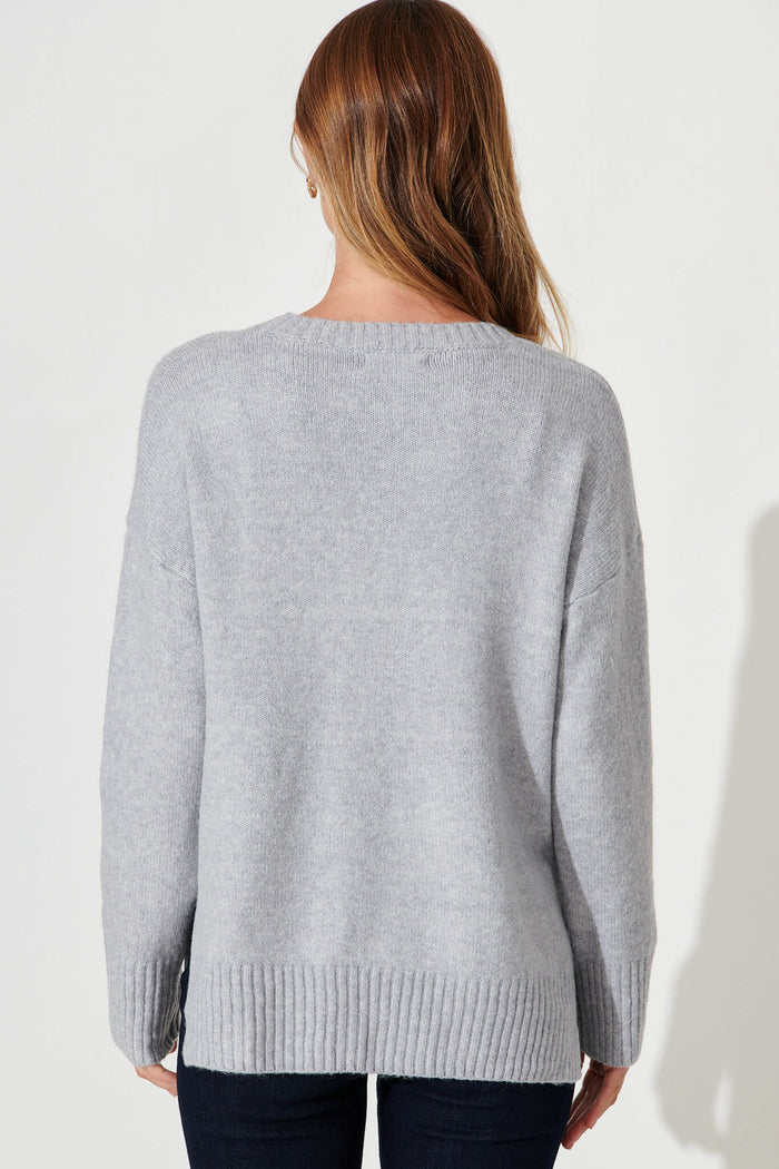 Ossa Knit In Grey Wool Blend - back