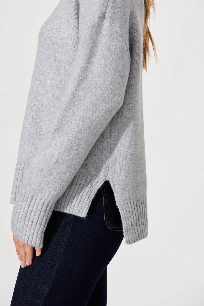 Ossa Knit In Grey Wool Blend - detail