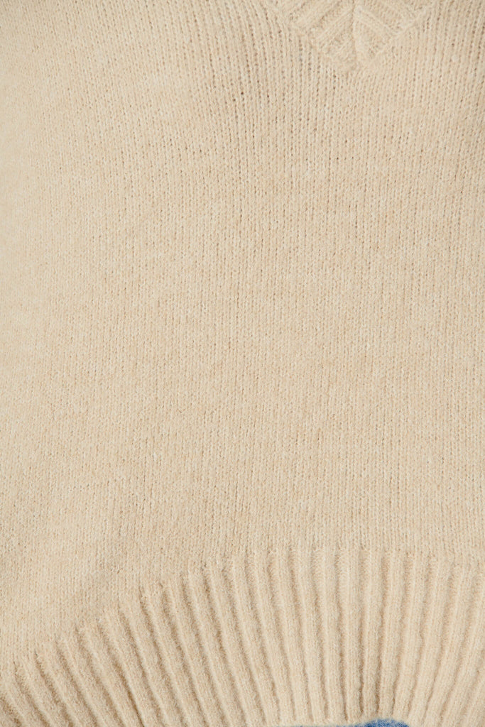 Carmella Knit In Beige Wool Blend - fabric