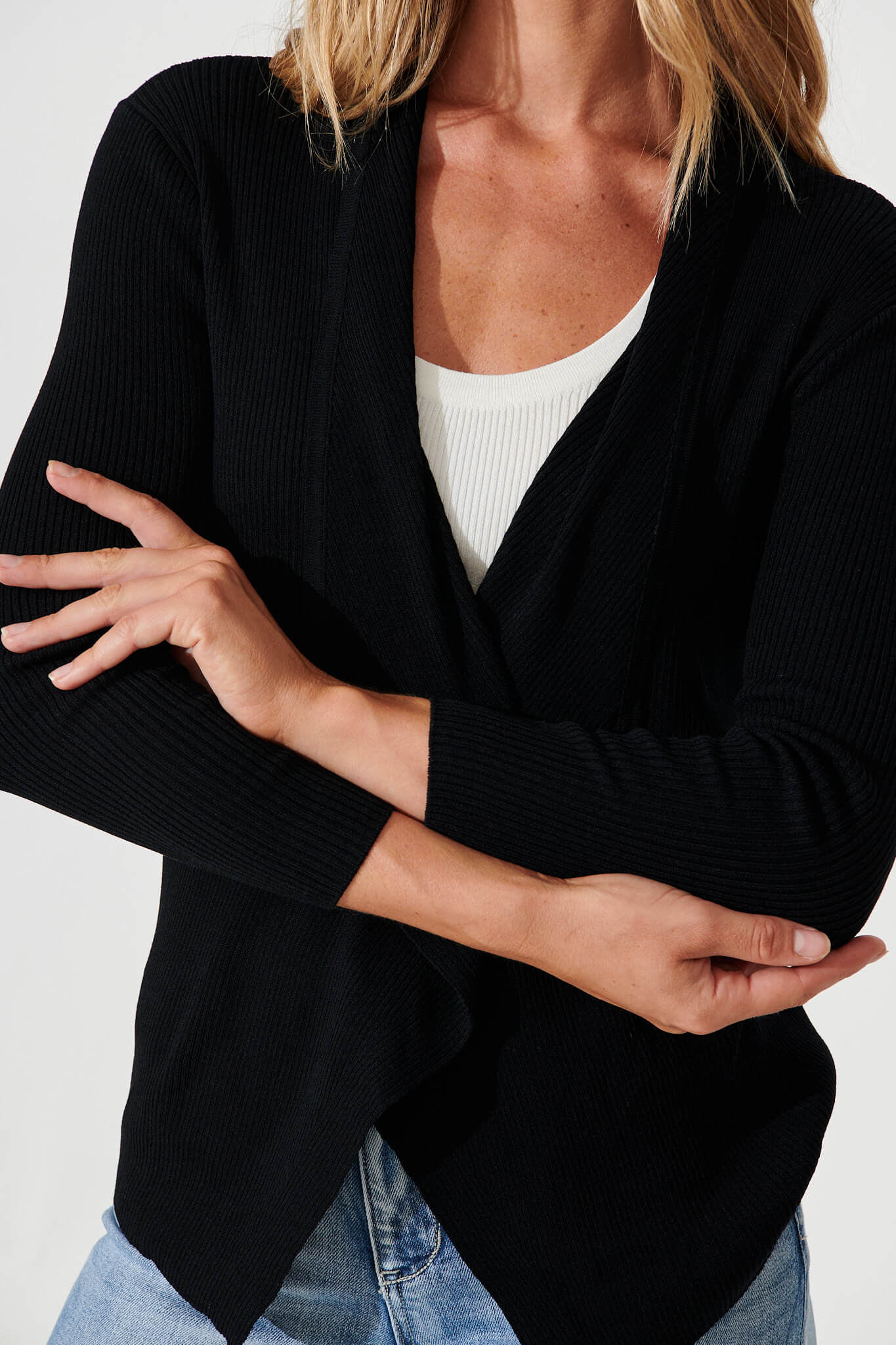 Black waterfall cardigan australia clearance