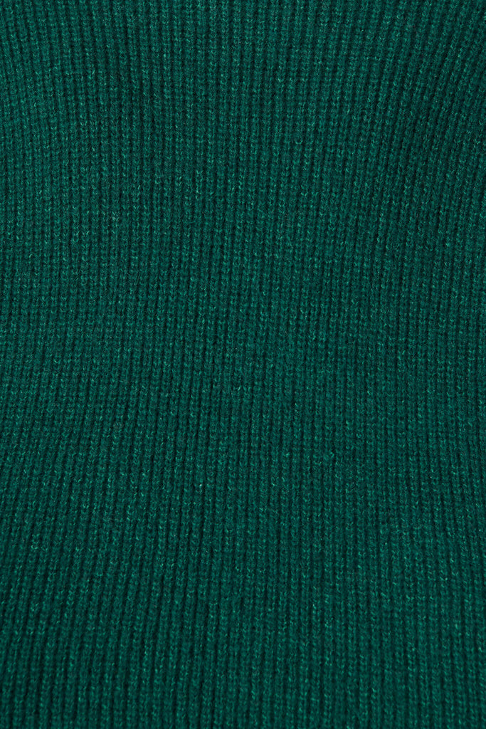 Valeria Knit In Forest Green Wool Blend - fabric