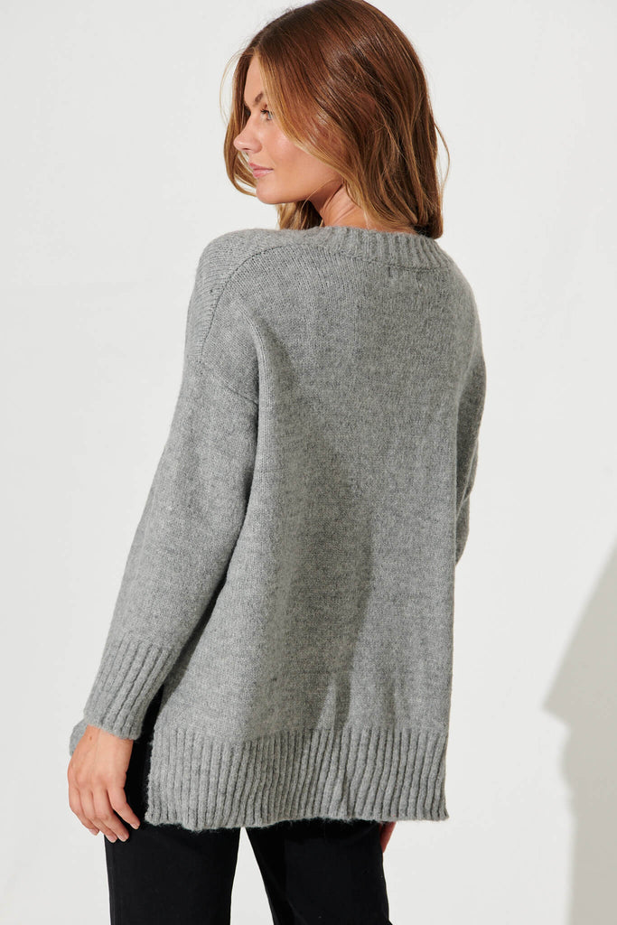 Carmella Knit In Grey Wool Blend - back