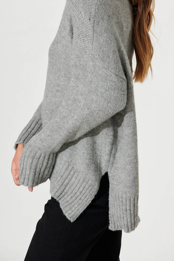 Carmella Knit In Grey Wool Blend - detail