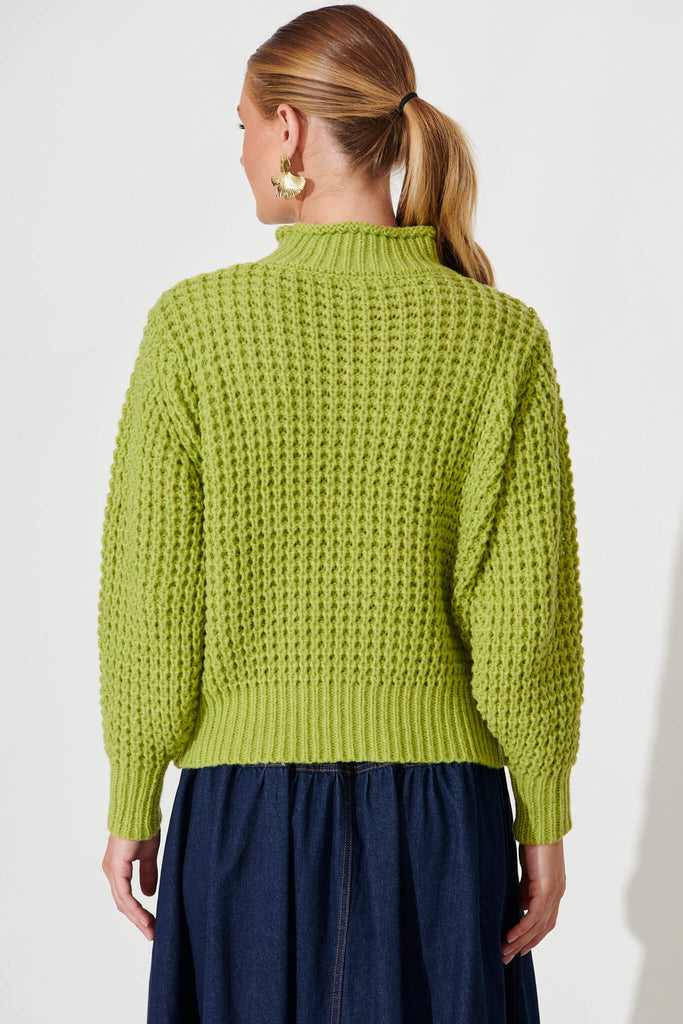 Madeleine Knit In Green Wool Blend - back
