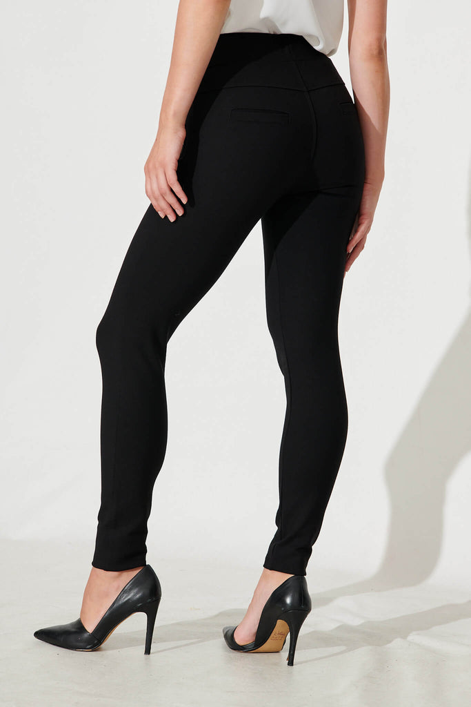 Workflow Stretch Skinny Zip Pants In Black - back