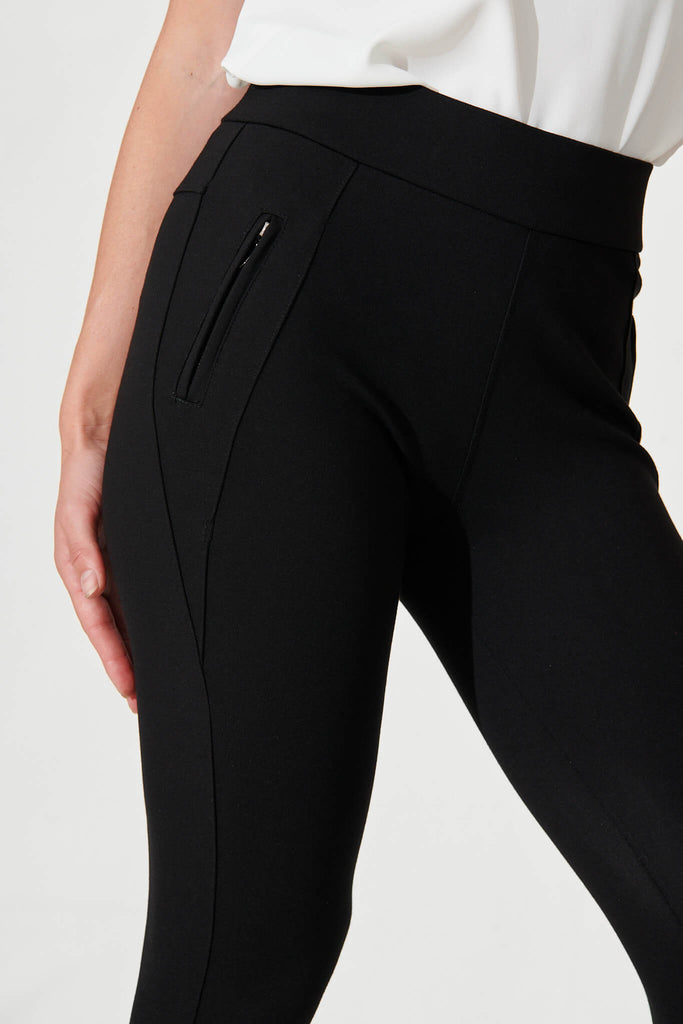Workflow Stretch Skinny Zip Pants In Black - detail