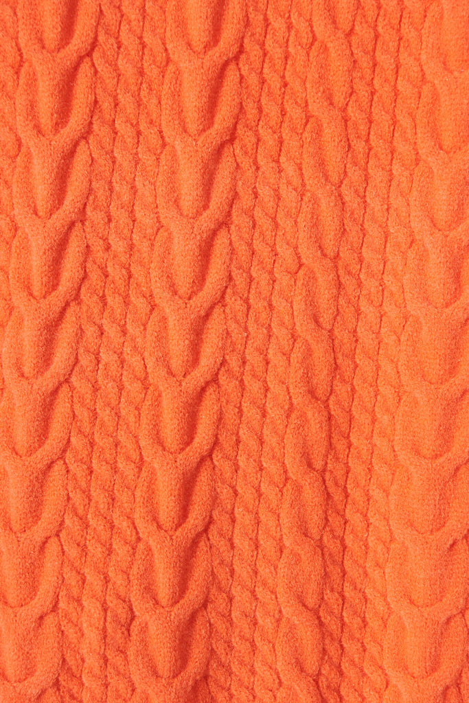 Sentosa Knit Cardigan In Orange Wool Blend - fabric