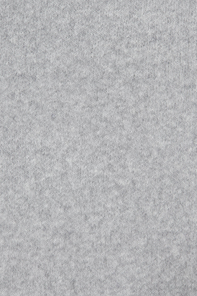 Acorn Knit Coatigan In Grey Marle Wool Blend - fabric