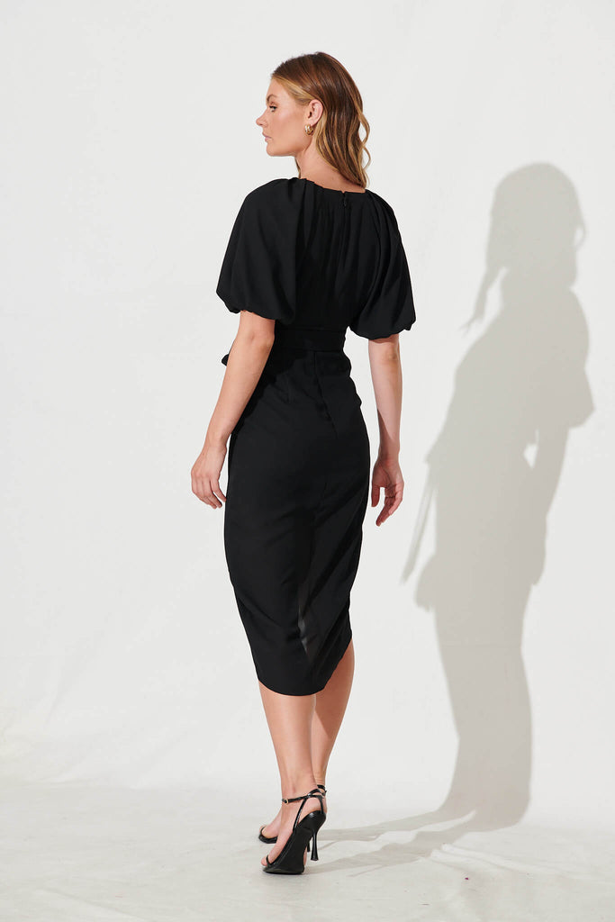 Atelier Midi Dress In Black Chiffon - back