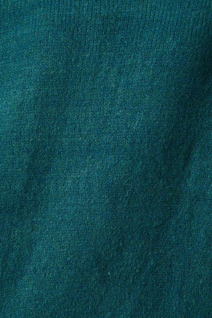 Minogue Knit In Teal Wool Blend - fabric