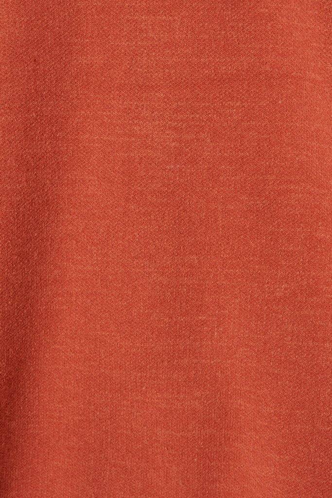 Alpine Knit Cardigan In Rust Wool Blend - fabric