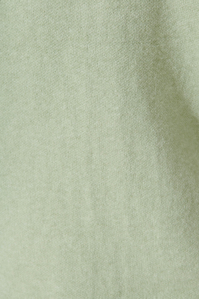 Alpine Knit Cardigan In Green Wool Blend - fabric