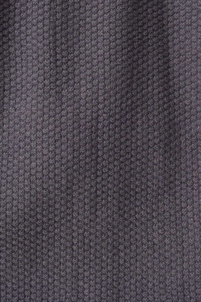 Arvon Knit Cardigan In Dark Grey Wool Blend - fabric