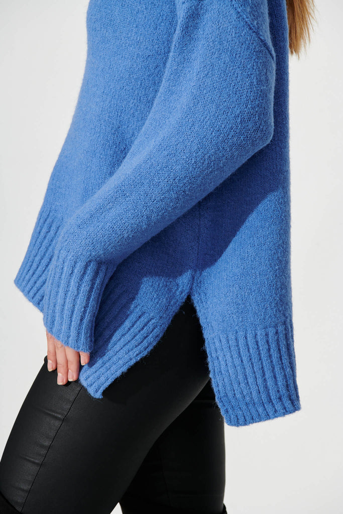 Carmella Knit In Blue Wool Blend - detail