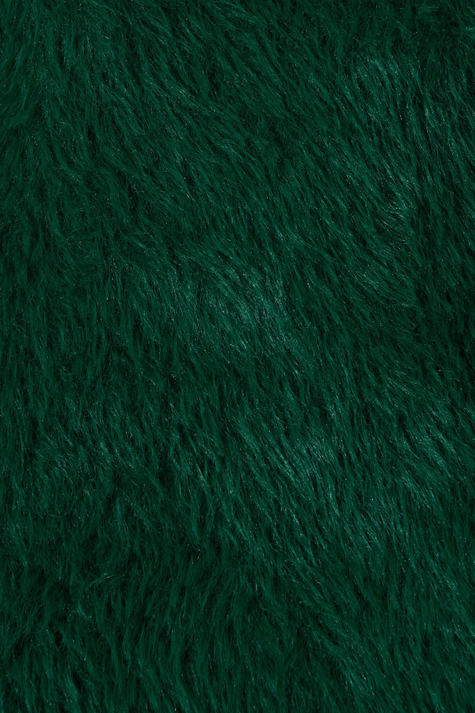 Aline Fluffy Knit In Teal Wool Blend - fabric