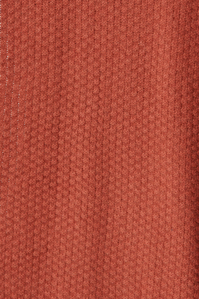 Arvon Knit Cardigan In Rust Wool Blend - fabric