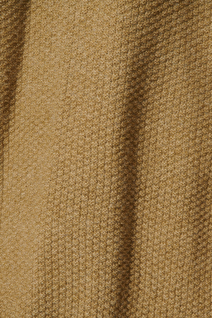 Arvon Knit Cardigan In Khaki Wool Blend - fabric