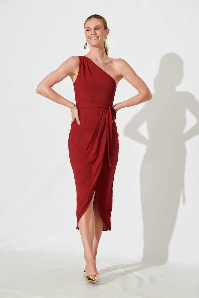 Aviana Dress In Wine - full length