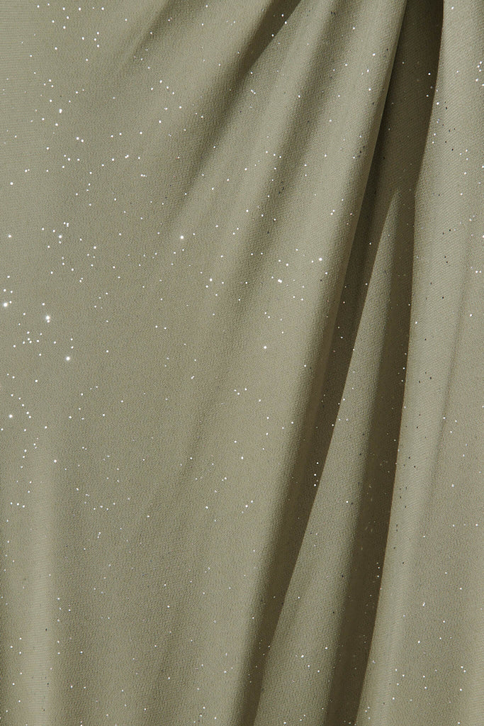 Nevis Midi Dress In Sage Glitter - fabric