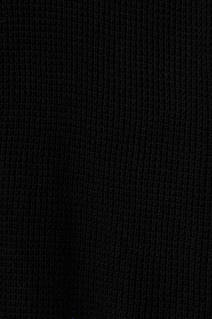 Zellweger Longline Knit Cardigan In Black Cotton Blend - fabric