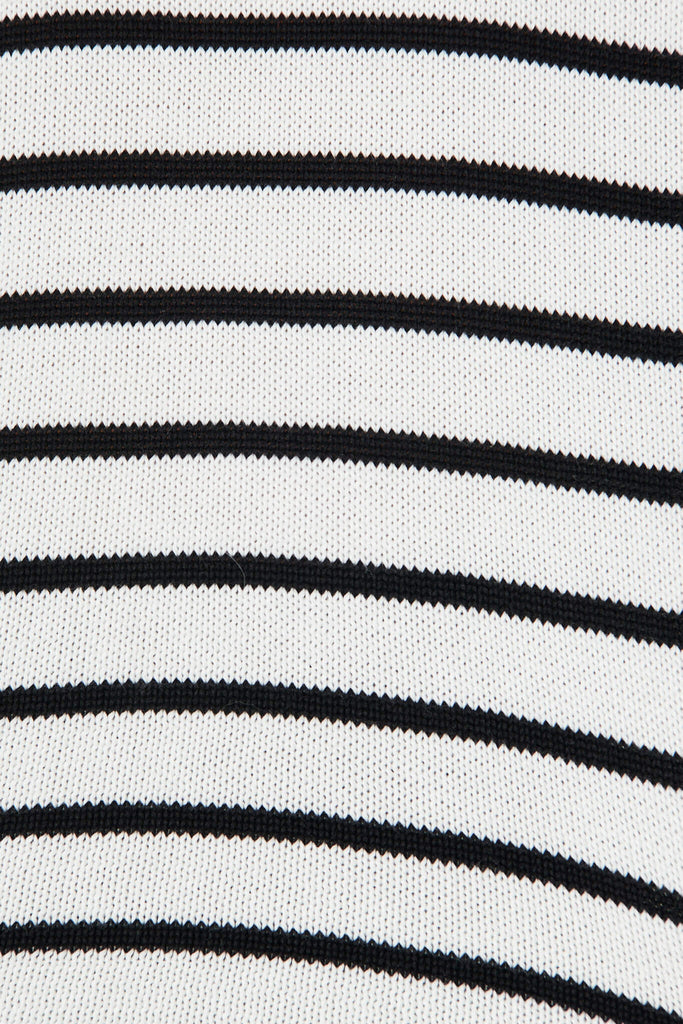 Locklear Knit In White With Black Stripe Cotton Blend - fabric