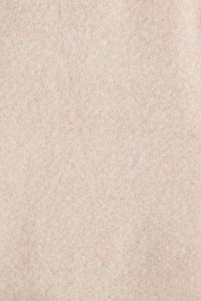 Acorn Knit Coatigan In Beige Marle Wool Blend - fabric
