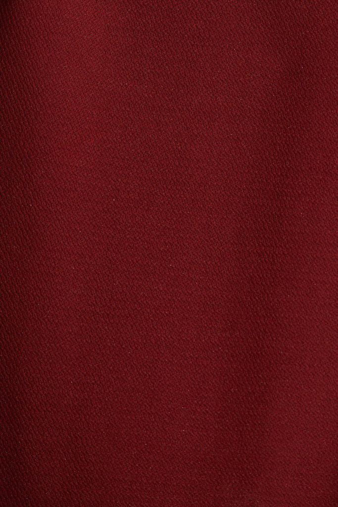 Jolie Midi Coat In Burgundy - fabric