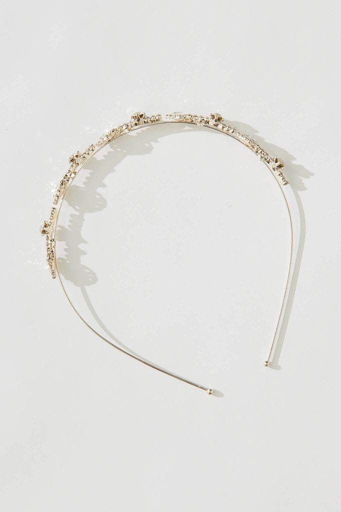 Diana Headband In Gold Diamante - flatlay