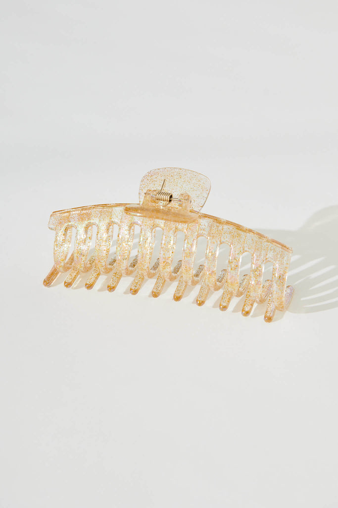 Cressida Extra Large Hair Claw In Gold Sparkle - flatlay