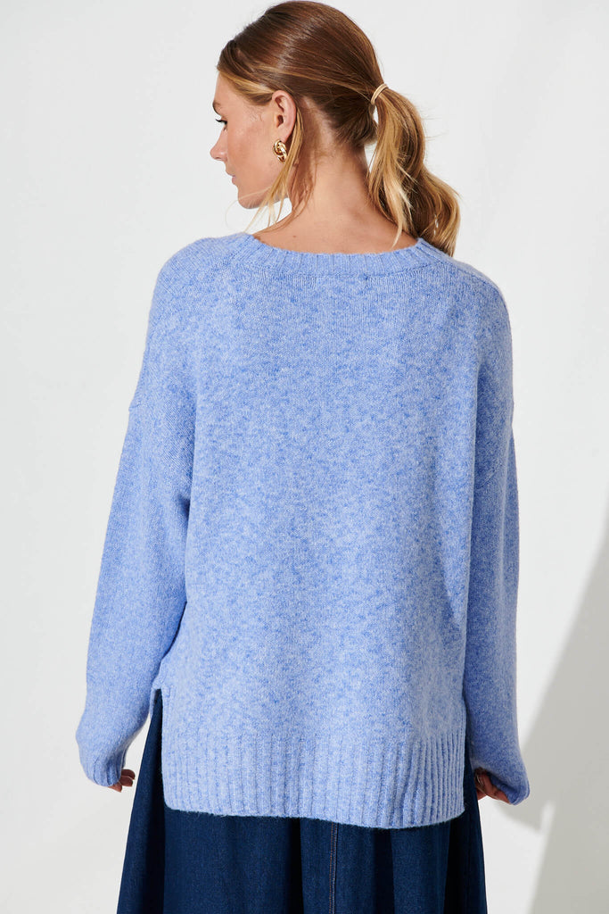 Cinquanta Knit In Light Blue Wool Blend - back