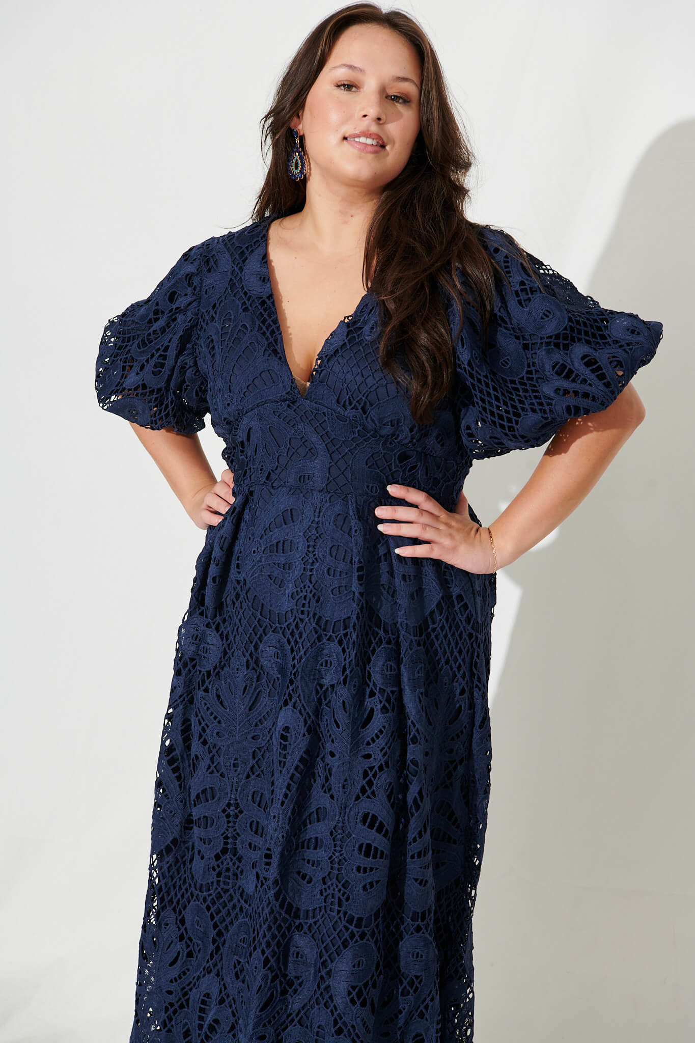 Tillie Lace Maxi Dress In Navy St Frock