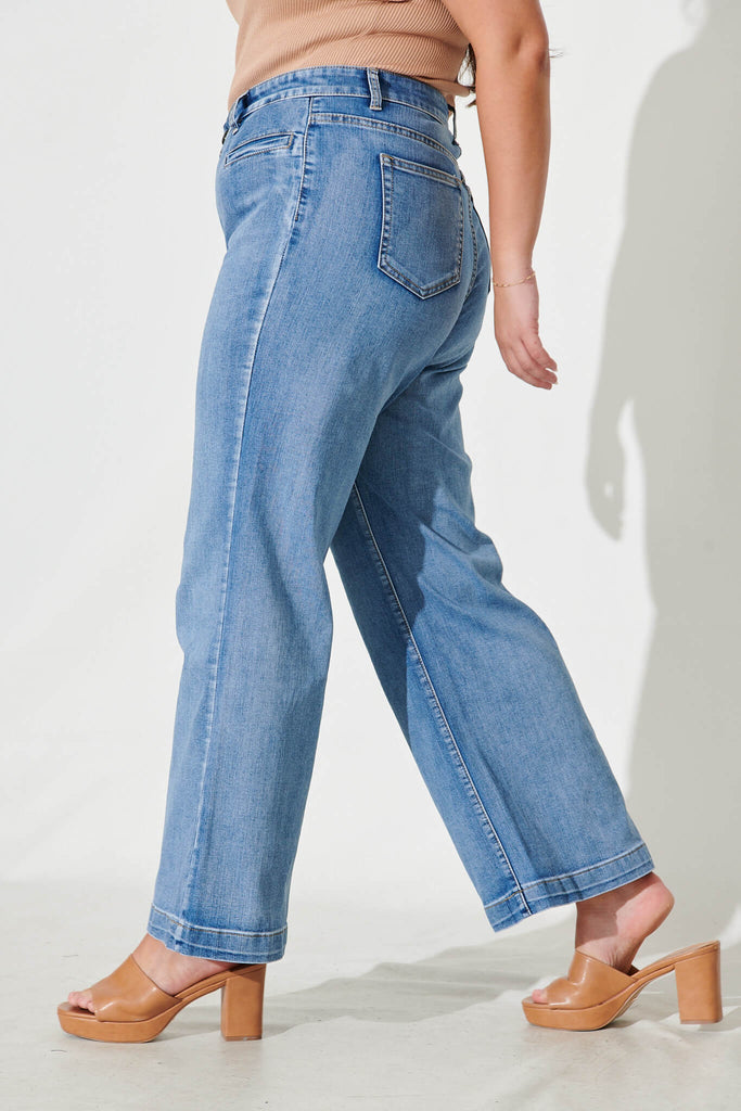 Waverley Jeans In Light Blue Denim - side