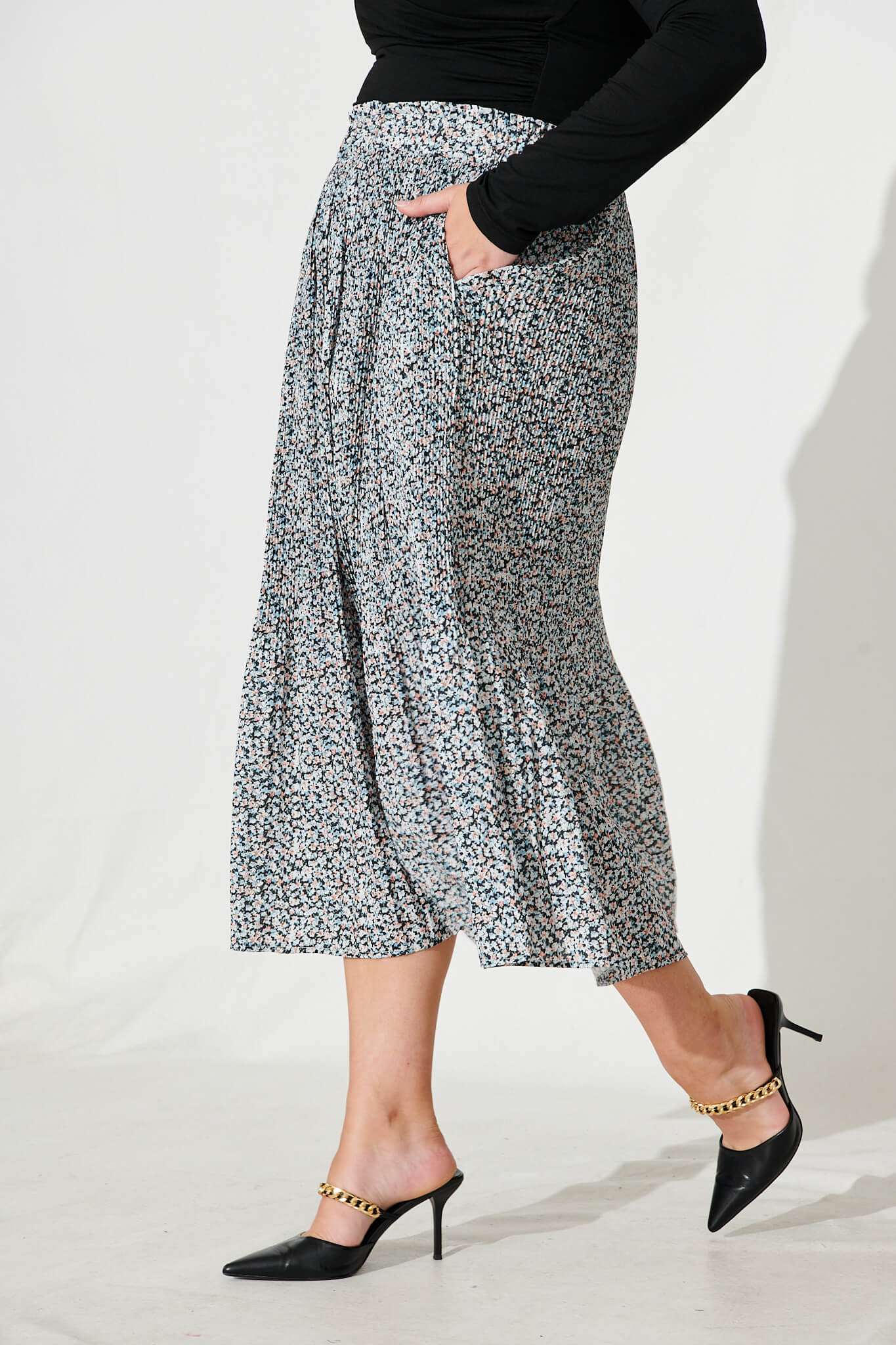 Floaty floral midi skirt best sale