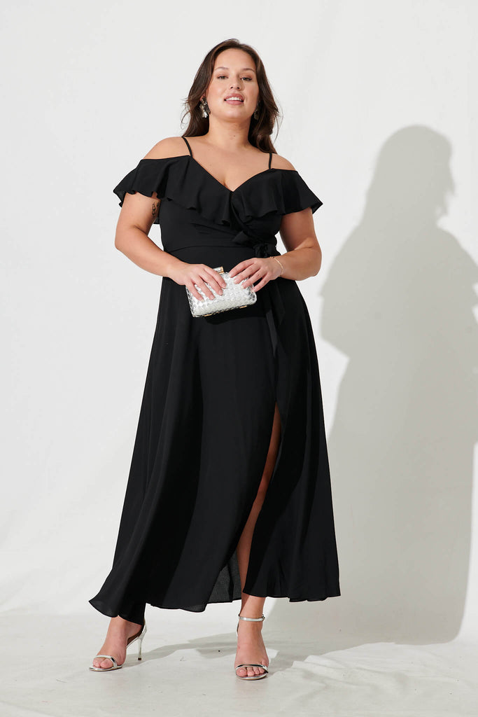 Marit Maxi Dress In Black  - full length