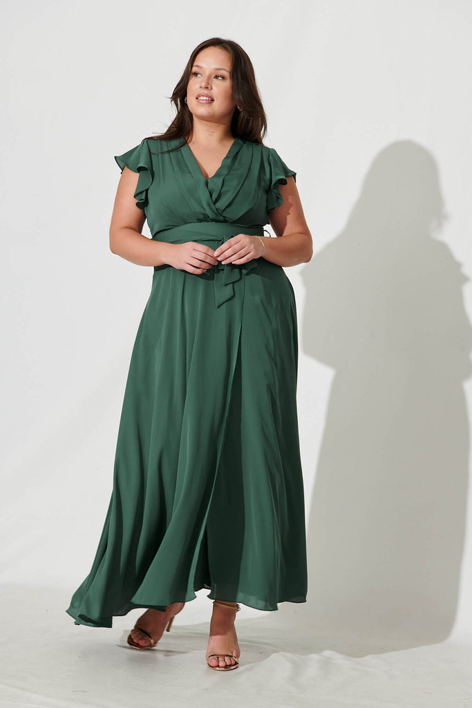 Wynter Maxi Dress In Green - full length