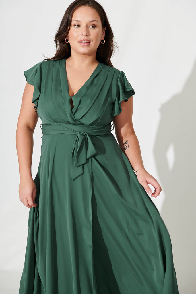 Wynter Maxi Dress In Green - front