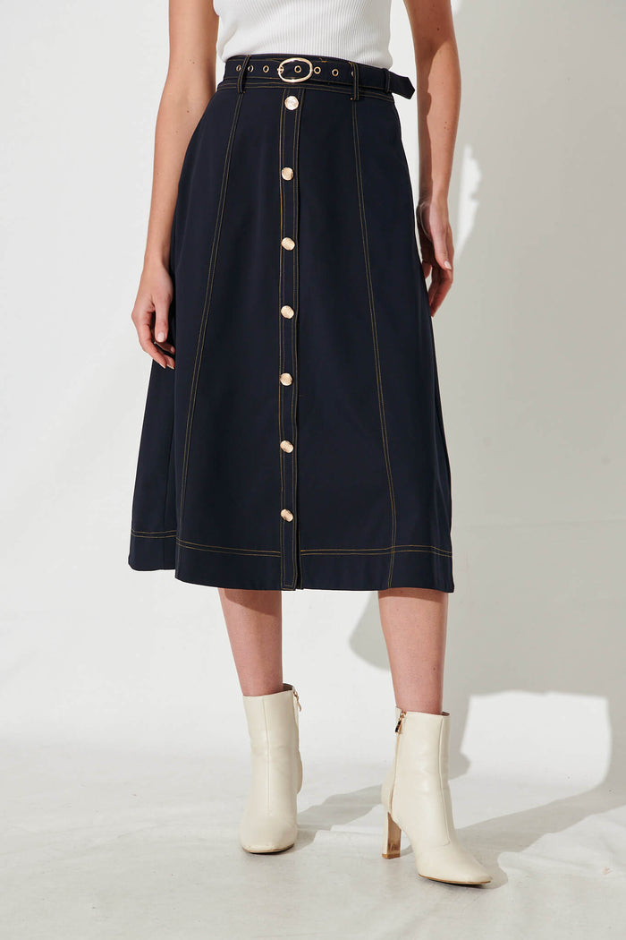 Johansson Midi Skirt In Navy - front