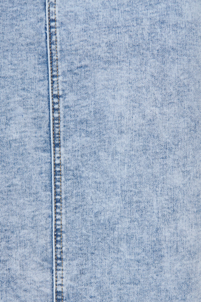 Mia Maxi Stretch Denim Skirt In Light Blue Wash - fabric