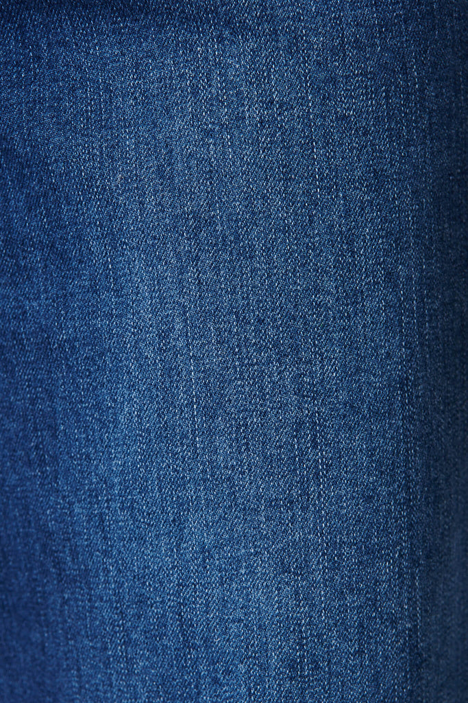 Juan High Rise Wide Leg Jean In Dark Blue Denim - fabric