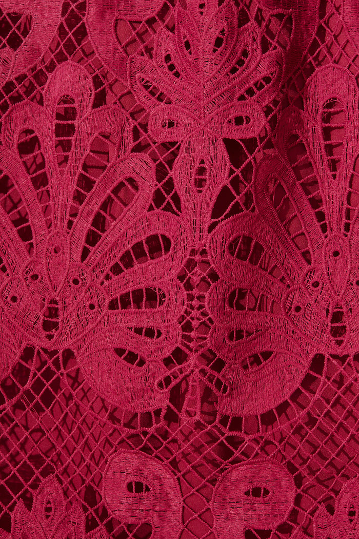 Tillie Lace Maxi Dress In Berry - fabric