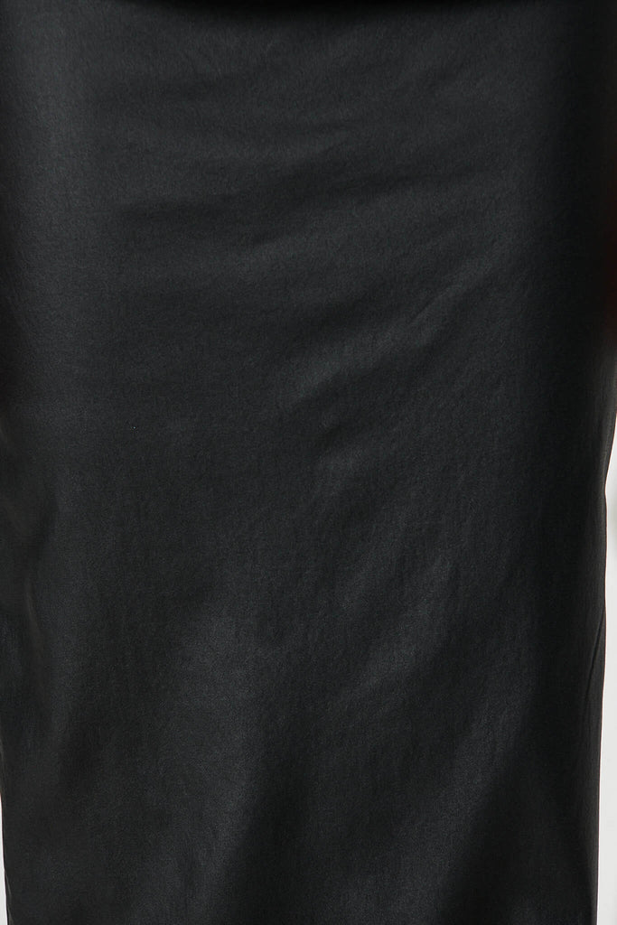 Lovato Maxi Dress In Black Leatherette - fabric