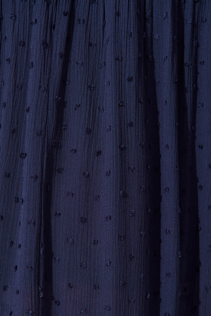 Morrison Maxi Dress In Navy Swiss Dot - fabric