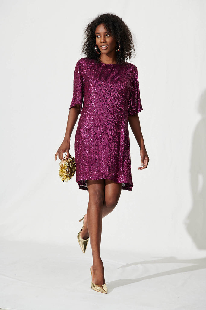 Plum sequin dress shop