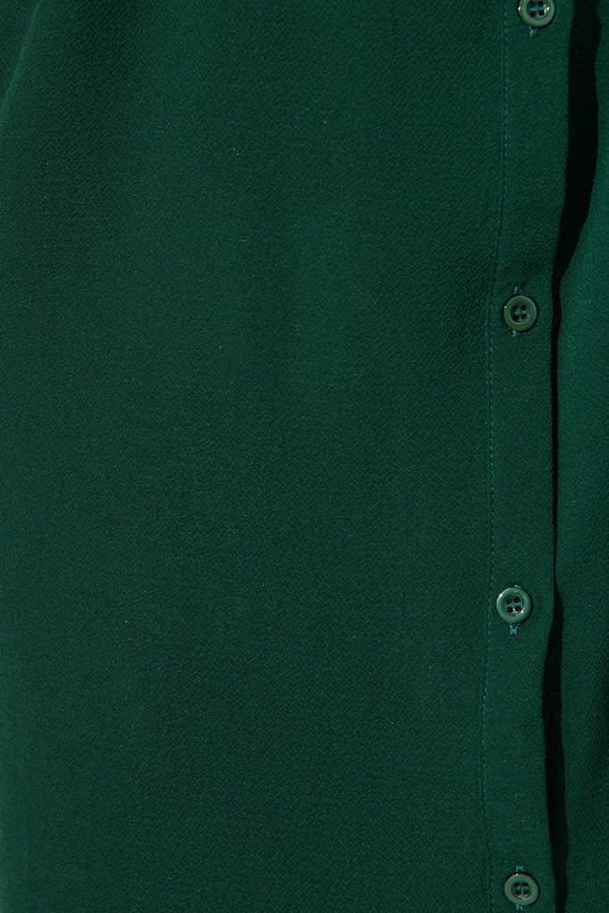 Maddi Shirt Dress In Emerald - fabric